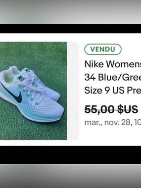 Nike Women’s White Sneakers with Teal Accents